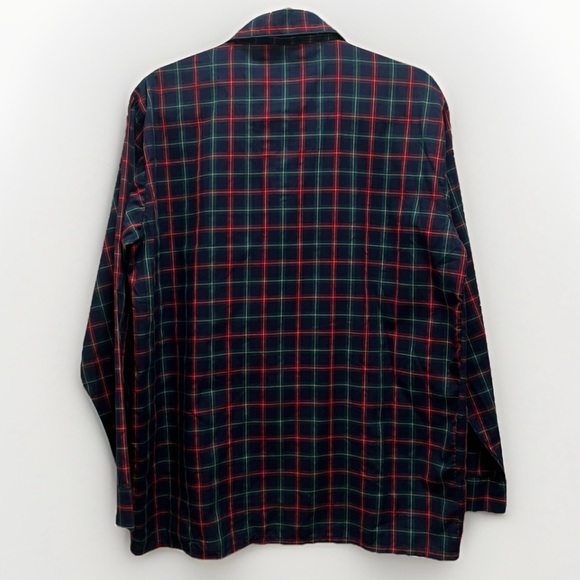 Oscar de la Renta Men’s M/L Pajamas Set Blue Red Plaid Designer Luxury Sleepwear - Picture 6 of 16